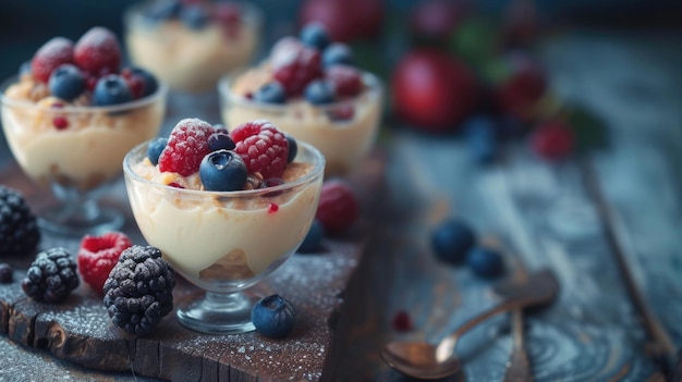 Mixed Berries and Cream Desserts