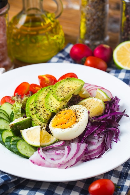 Mixed chef's salad.Mixed chef's salad.Avocado