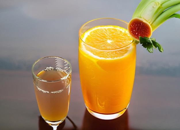 Mixed fruits juice and citrus fruits Mango Orange