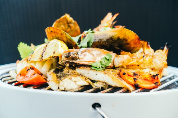 Mixed grilled seafood