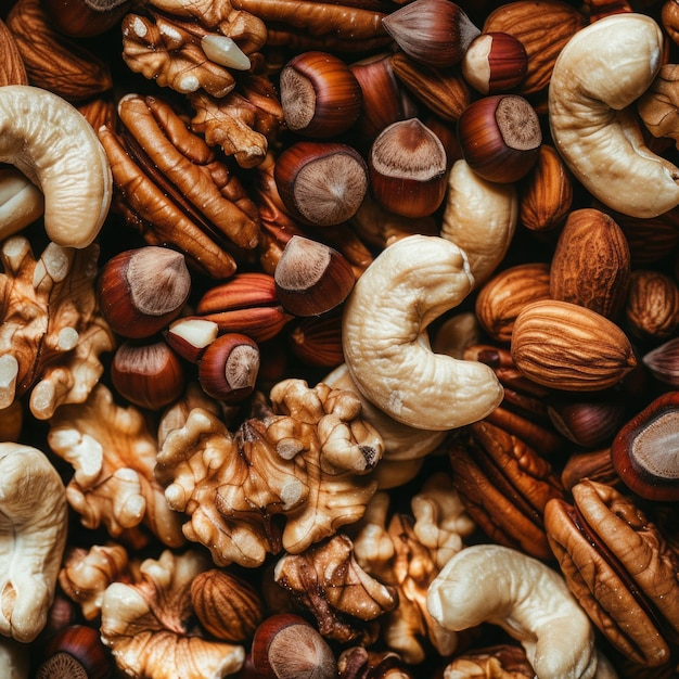 Photo mixed nuts close up