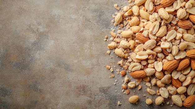 Mixed Nuts on a Rustic Background