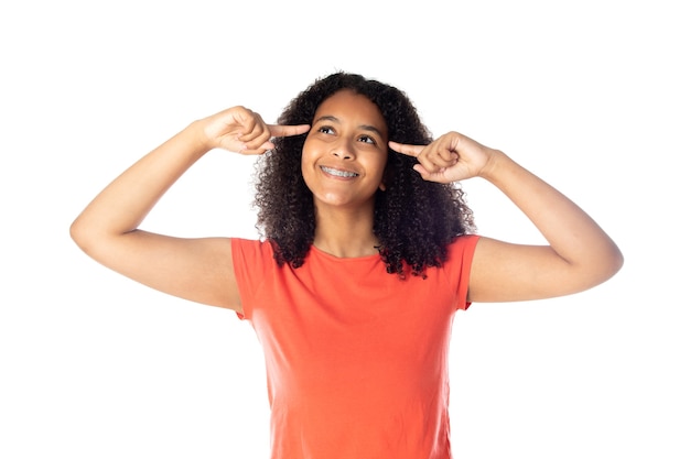 Mixed Race Woman With cute Afro Hair