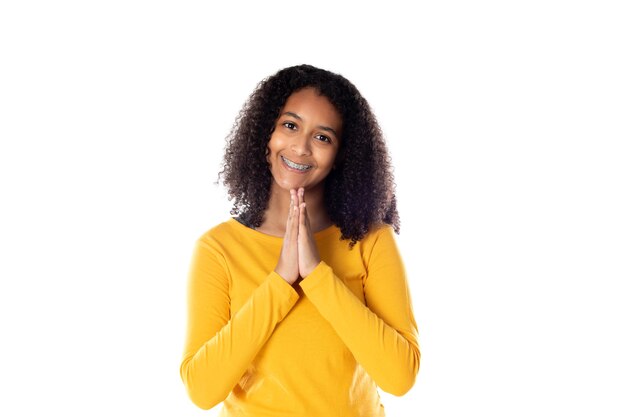 Mixed Race Woman With cute Afro Hair