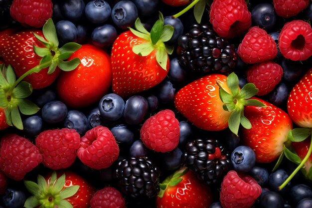 Mixed summer fruits background