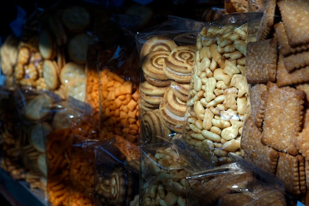 Mixed type of cookie in street food Thailand