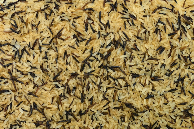 Mixed wild rice grain texture food pattern