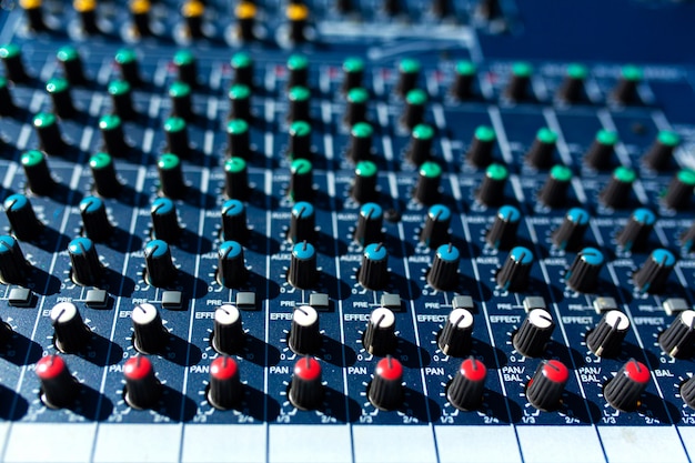 Mixer. Sound equipment for large gatherings, concerts, parties.