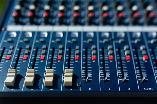 Mixer. Sound equipment for large gatherings, concerts, parties.