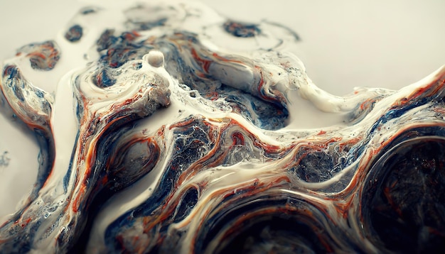 Mixing acrylic paint liquid paint abstract background Beautiful marble background texture marble Liquid stains of paint modern fluid background fluid art 3D illustration