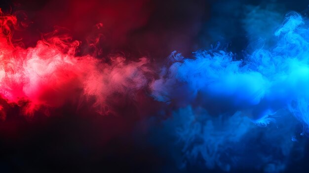 Photo for a mma or box fight poster combine smoke with red and blue neon light effects