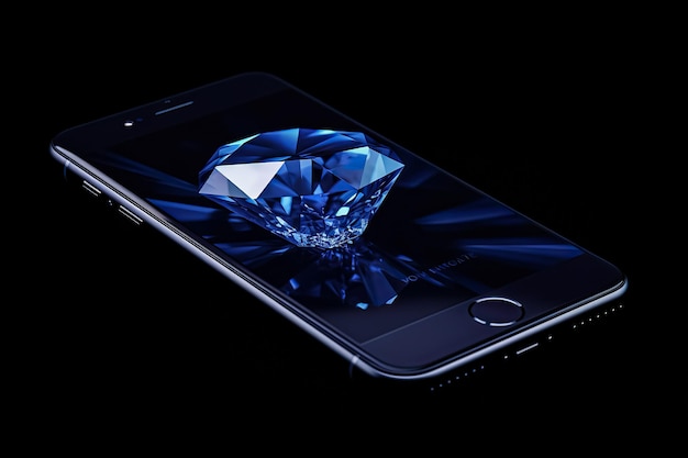 mobile app blue sapphire dark blue background dark