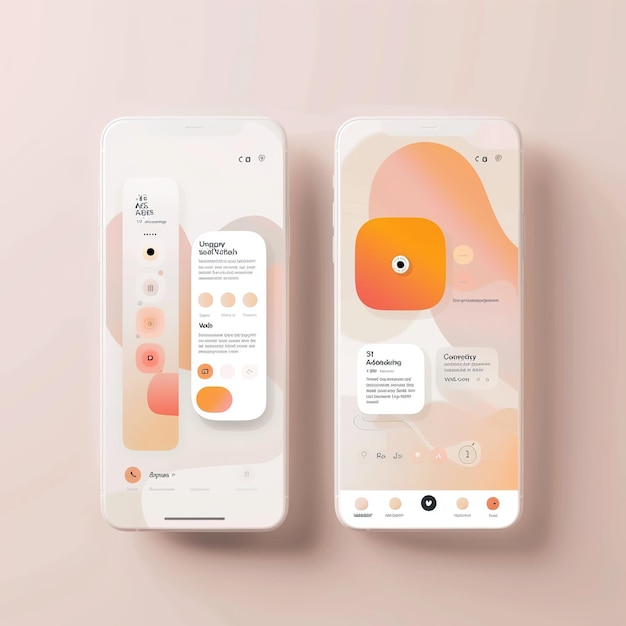 Mobile application screen design in different style and pattern Generative ai