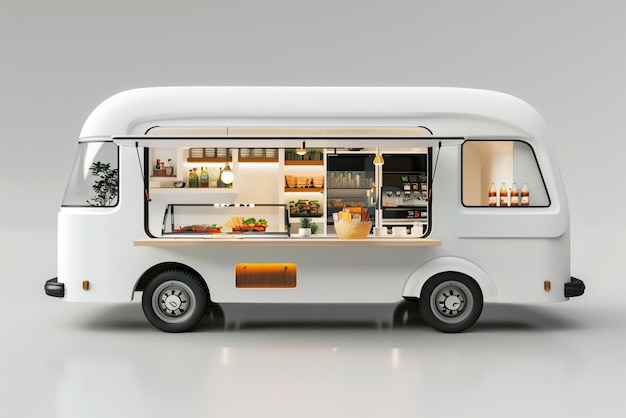 Mobile Gastronomy Vibrant Food Truck Serving Delicious Cuisine on Wheels for Culinary Adventures