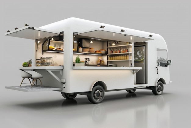 Mobile Gastronomy Vibrant Food Truck Serving Delicious Cuisine on Wheels for Culinary Adventures