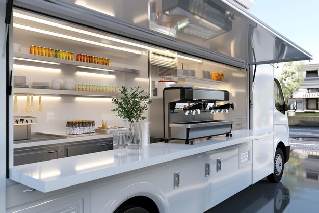 Photo mobile gastronomy vibrant food truck serving delicious cuisine on wheels for culinary adventures