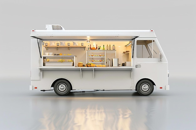 Photo mobile gastronomy vibrant food truck serving delicious cuisine on wheels for culinary adventures