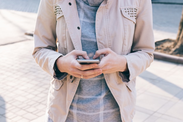 Mobile phone in female hands