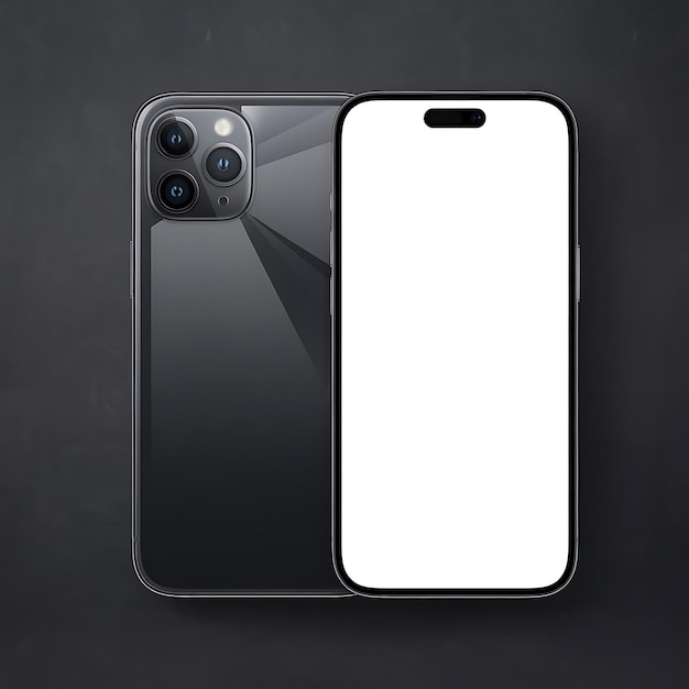 Mobile phone mockup with white and black screen