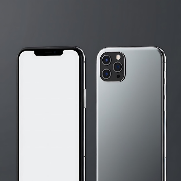 Mobile phone mockup with white and black screen