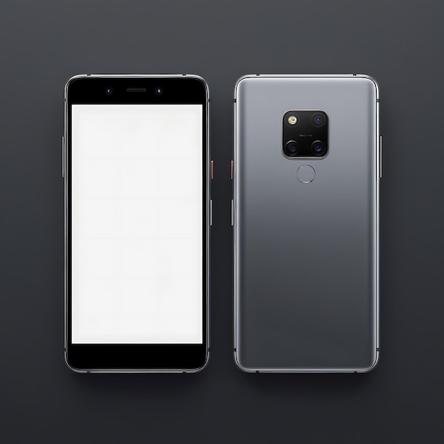 Mobile phone mockup with white and black screen