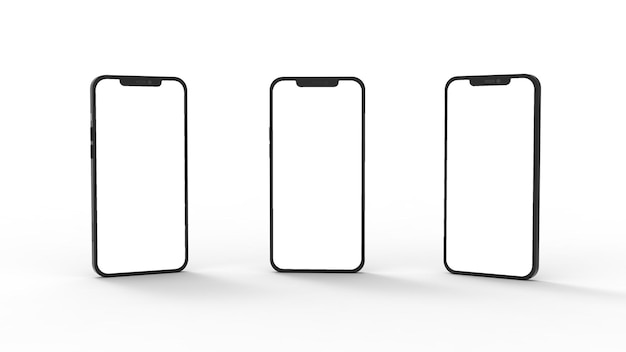 Mobile Phone Template Mockup 3D illustration