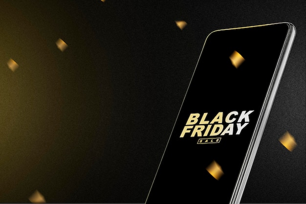 Mobile phone with Black Friday sale text