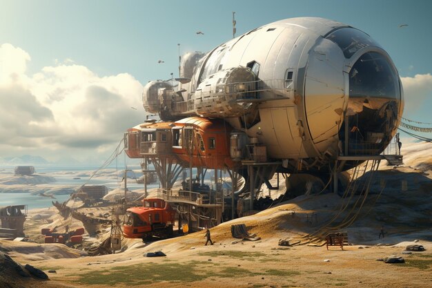 Mobile village in autonomous airships