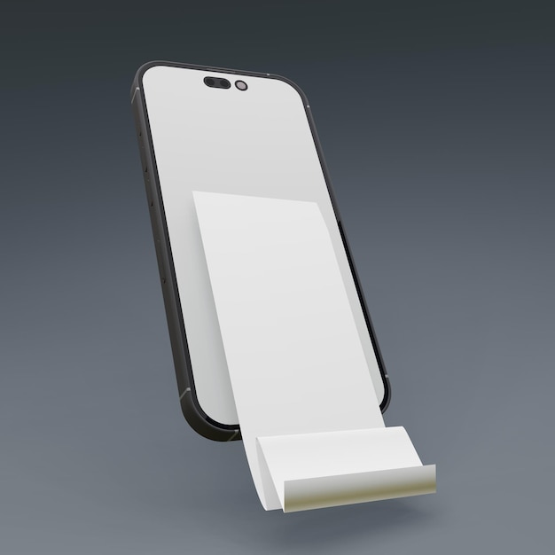 MOBILE WHITE SCREEN with website dashboard 3d elegant black background