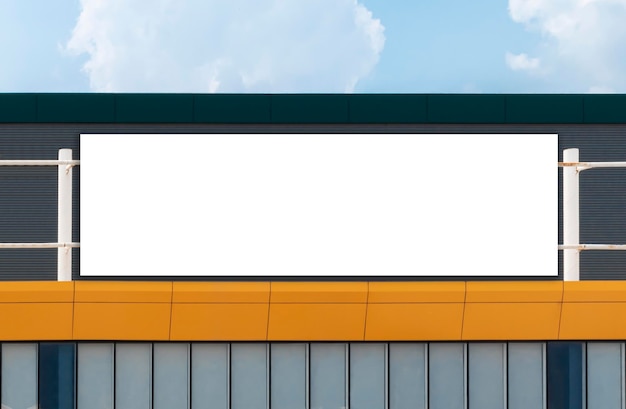 Mock up billboard on building on white background with clipping path