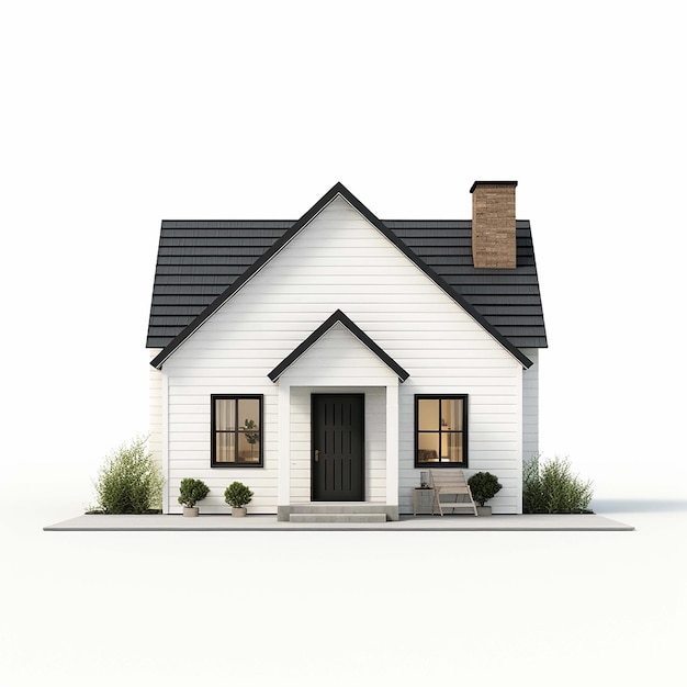 mock up of a house with a simple design on a white background