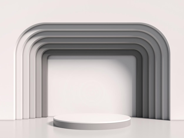 Mock up scene with podium for product. Minimalism abstract background. 3d rendering