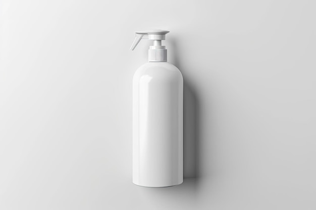 Photo mock up white shampoo pump isolated on white background with clipping path