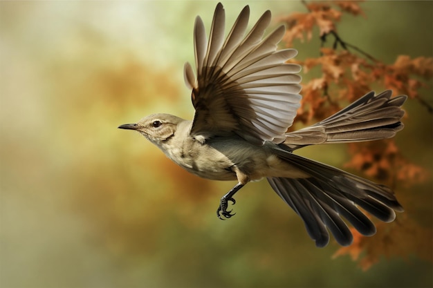 mocking bird flying