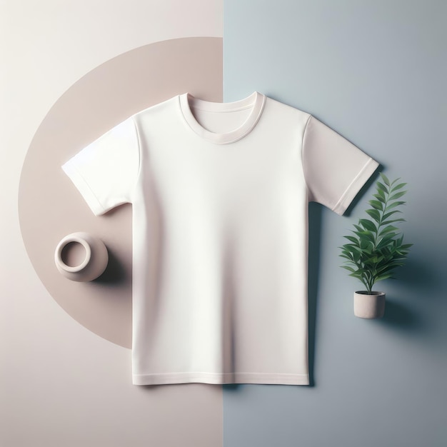 mocking of t shirt with minimalist background