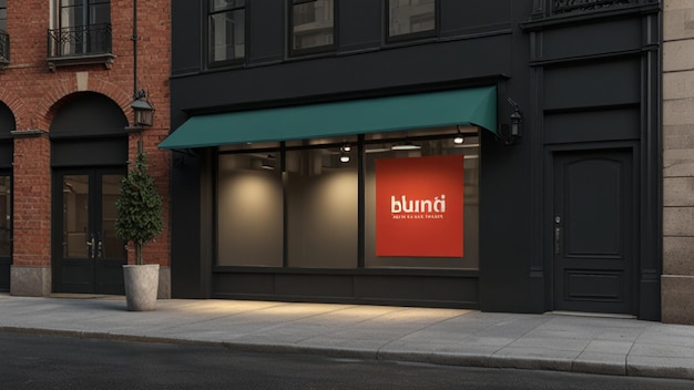 Photo mockup banner on a storefront