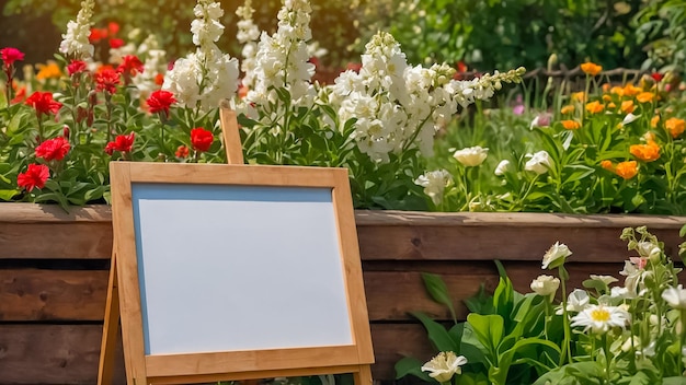 Photo mockup beautiful flowers in summer in nature