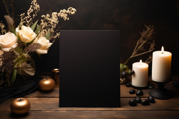 Mockup Black card for greeting