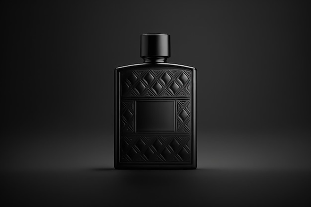 Mockup of black fragrance perfume bottle mockup on the isolated background AI Generated