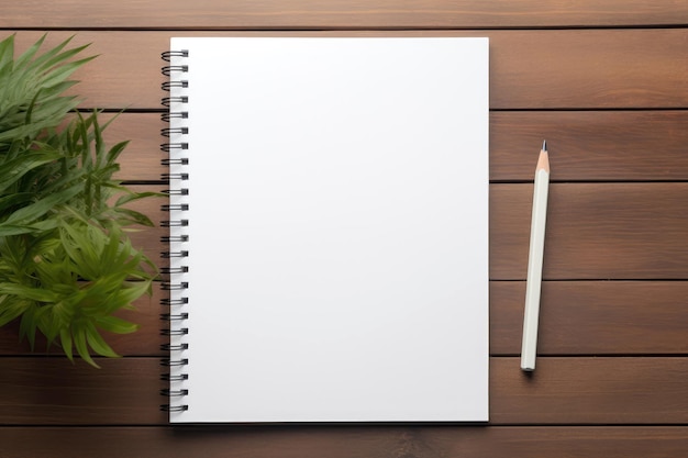 Mockup Of Blank Notepad On Desk