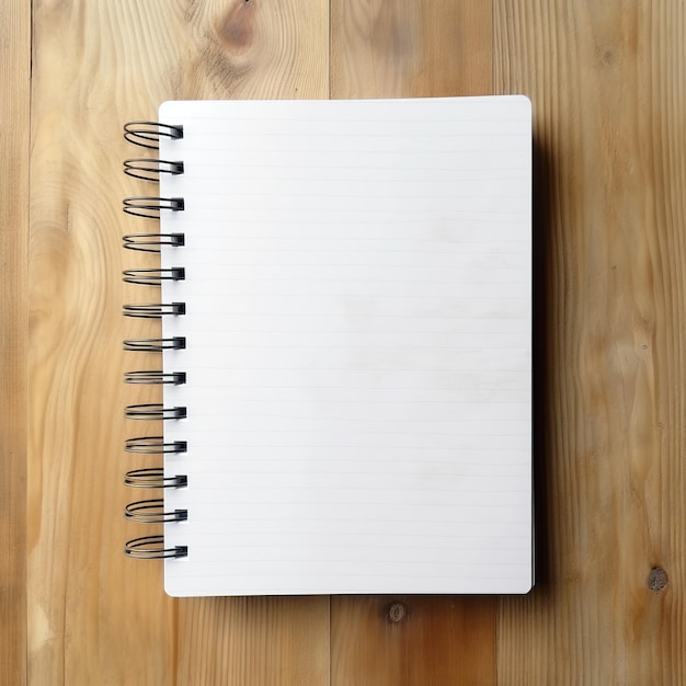 A mockup of a blank paper notebook