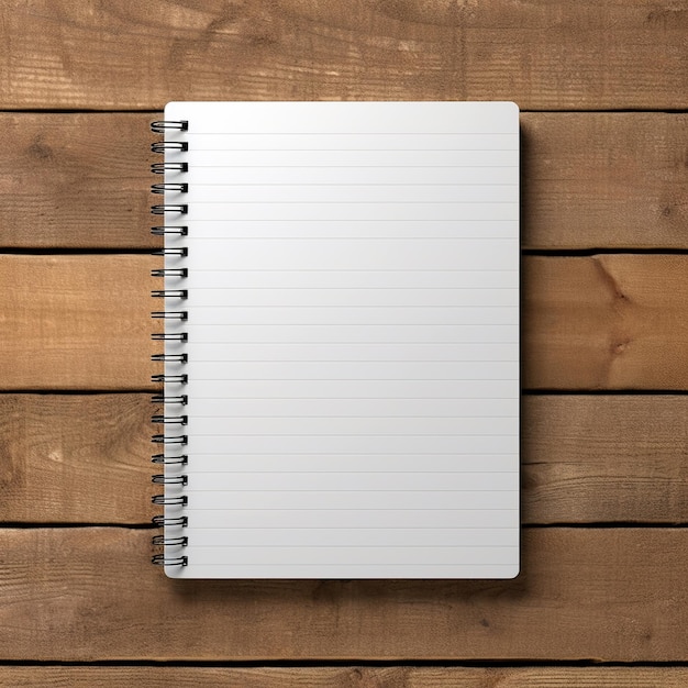 A mockup of a blank paper notebook