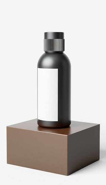 Mockup bottles with blank labels on a white background