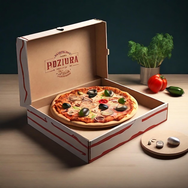 Photo mockup box pizza