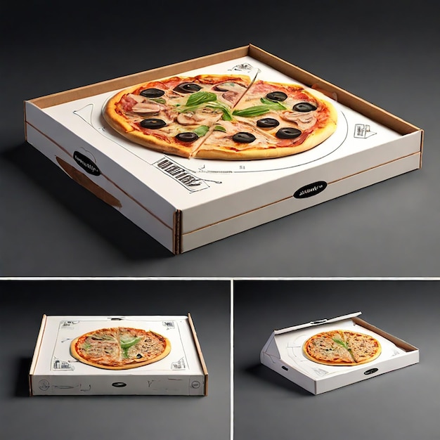 Photo mockup box pizza