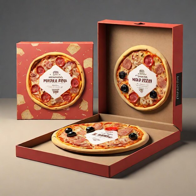 Photo mockup box pizza