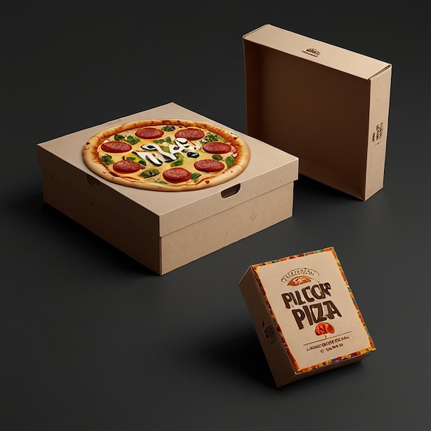 Photo mockup box pizza