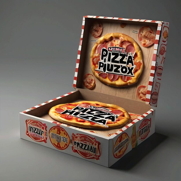 Photo mockup box pizza