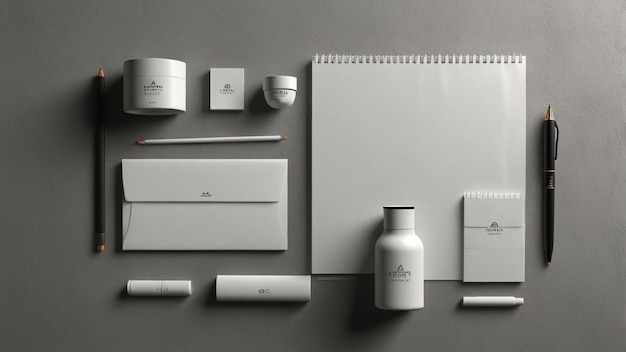 Photo mockup branding with multiple items