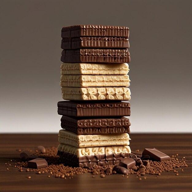 Photo mockup chocolate wafers 8k